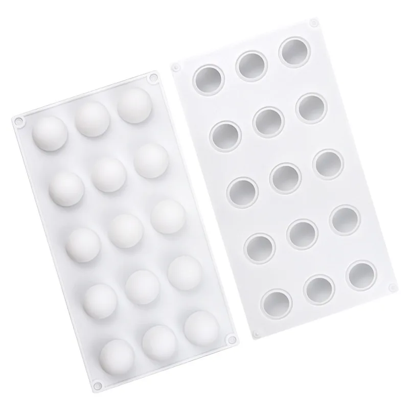 Wholesale 15-even 3D Small Round Ball Mooncake Filling Mousse Filling Mold Wax Seal Mould 339