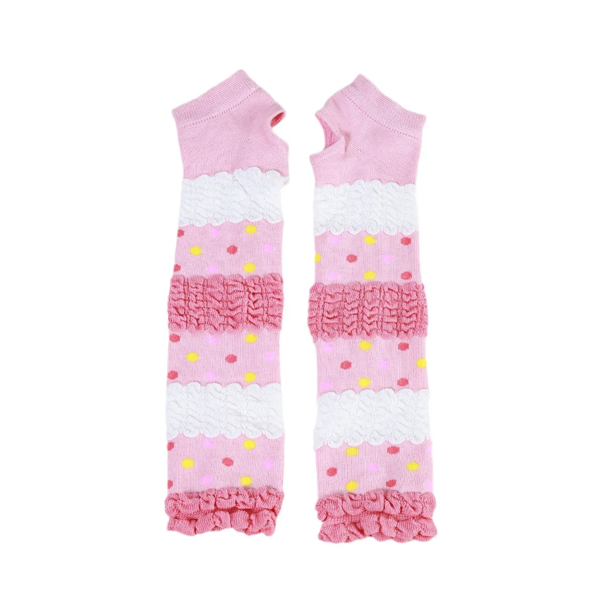 1 Pairs Women's Sleeves Autumn Winter Japanese Dot Dopamine Cute Kawaii Sweet Y2K Lolita High-quality Sleeves Gloves For Girl