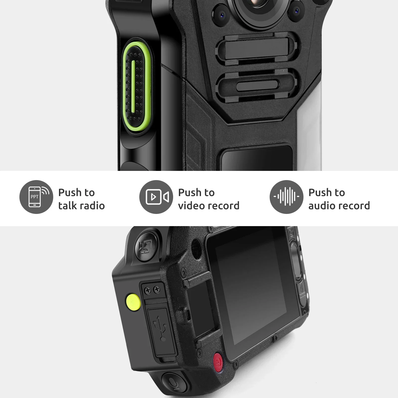 Android 8.1 GPRS tracking SOS alert Law Enforcement 4G WIFI Body Worn Camera with PTT function 3500mAh battery