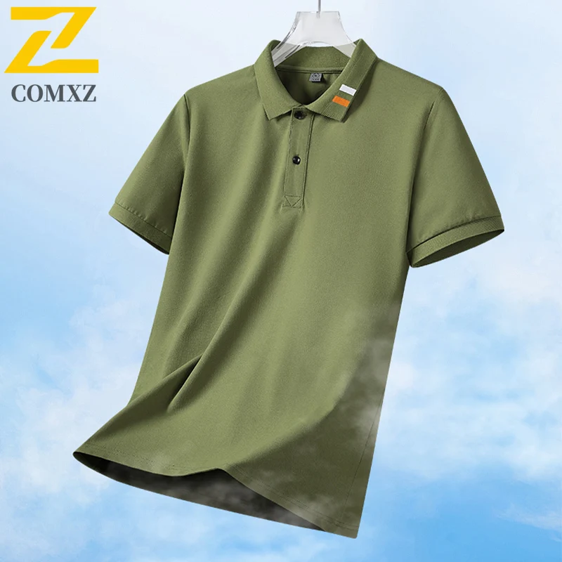 

New Polo Shirt T-shirt Men's Summer Business Casual Quick-drying Breathable Lap Collar Tops Male Luxury Golf Sport Short Sleeve