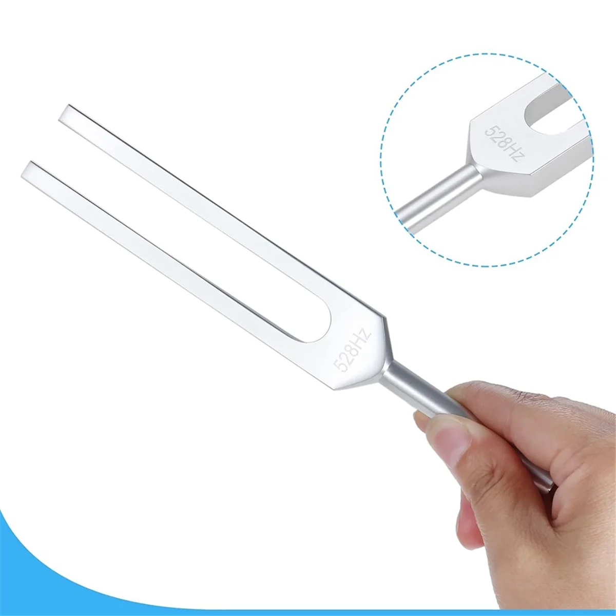 528 Hz Tuning Fork, Silver Solfeggio Tuning Forks 528 Hz for Musical Instrument, Meditation, Relaxation Vogue