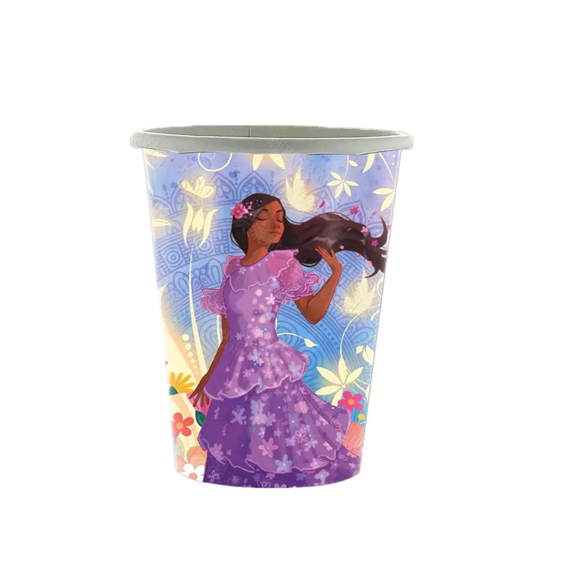 New Disney Encanto Isabella Birthday Party Supplies Disposable Tableware Cup Plate Napkin Banner Balloons Cake Topper Decoration