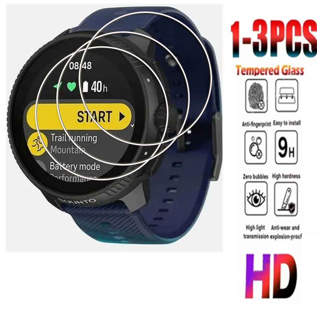 1-3PCS 9H HD Tempered Glass For Suunto Race S / Race Ocean RACE 2 Black Smartwatch GPS Watch Screen Protector Cover Film