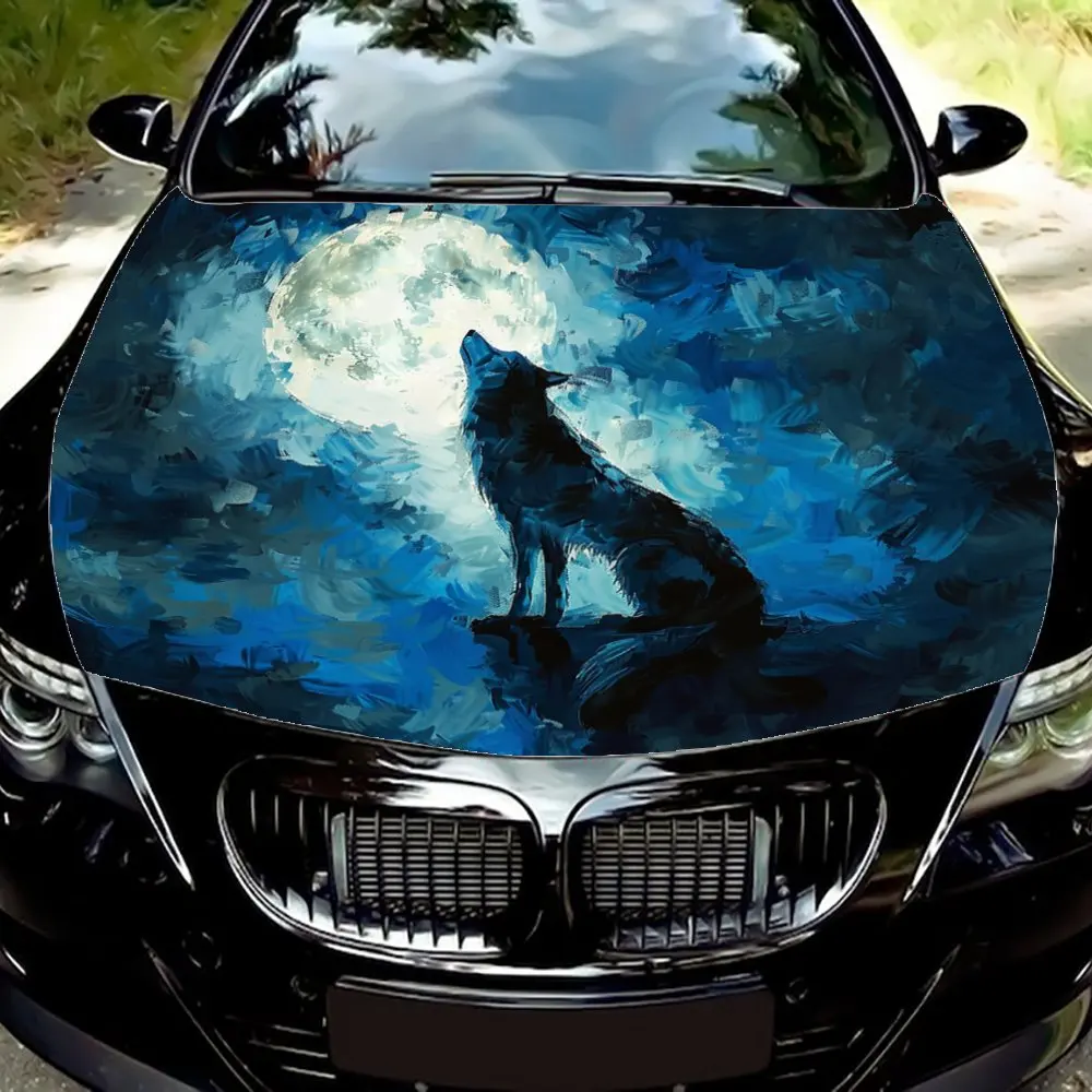 Vibrant Wolf and Starry Sky Car Graphics - Colorful Design Options, Professional Grade Vinyl Wrap, Easy-to-Follow Application In