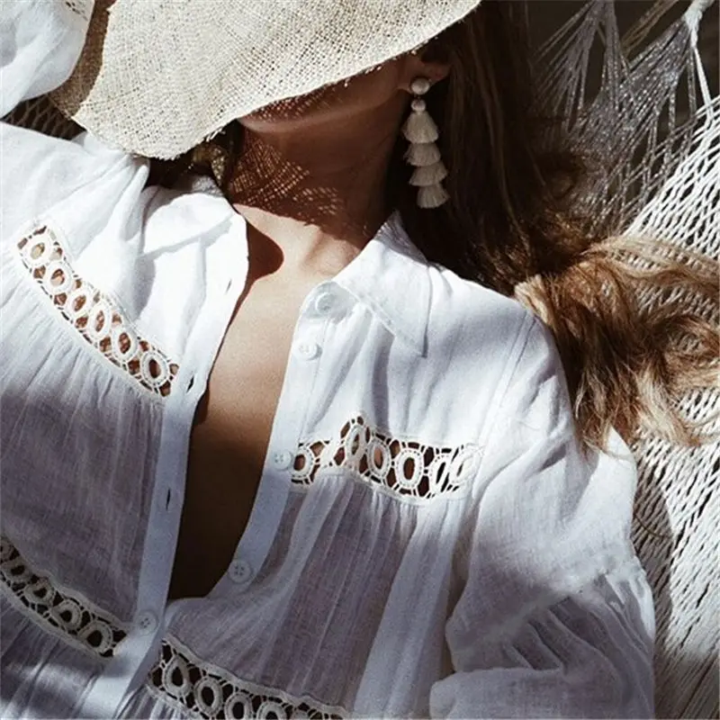 Bikini Cover Up Lace Hollow Crochet Swimsuit Beach Dress Women 2025 Summer Ladies Cover-Ups Bathing Suit Beach Wear Tunic
