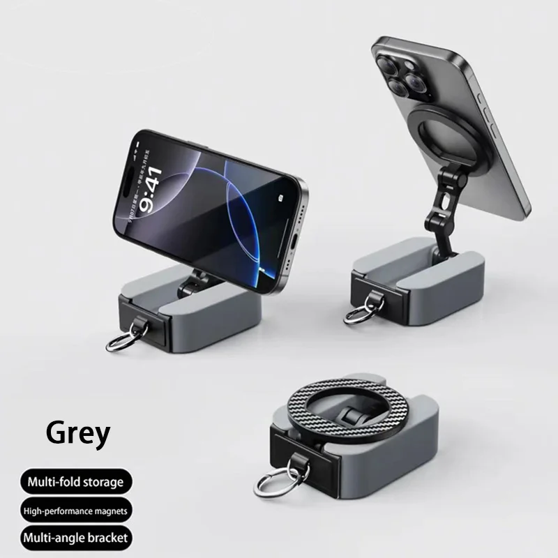 

Portable Magnetic Phone Stand Multi Function Desktop Holder Strong Adsorption Compact for Travel Home Airplane High Speed Rail