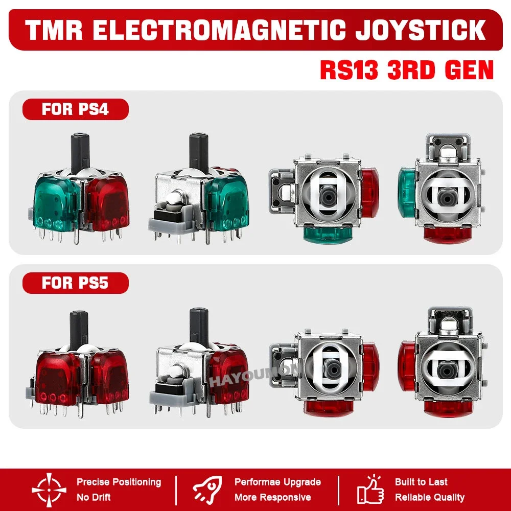 2/4/8/10PCS RS13 Gen3 TMR Joystick de Ângulo de Substituição Analógico para Controle PS5/PS4, Peças de Rocker de Stick Analógico 3D