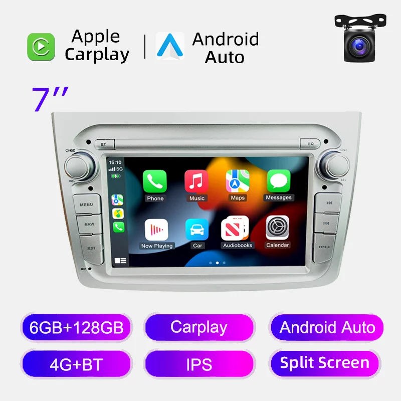 Apple Carplay autoradio voor Alfa Romeo Mito 2008-2013 Android 13 FM RDS GPS navigatie Wifi 4G LTE IPS touchscreen multimedia
