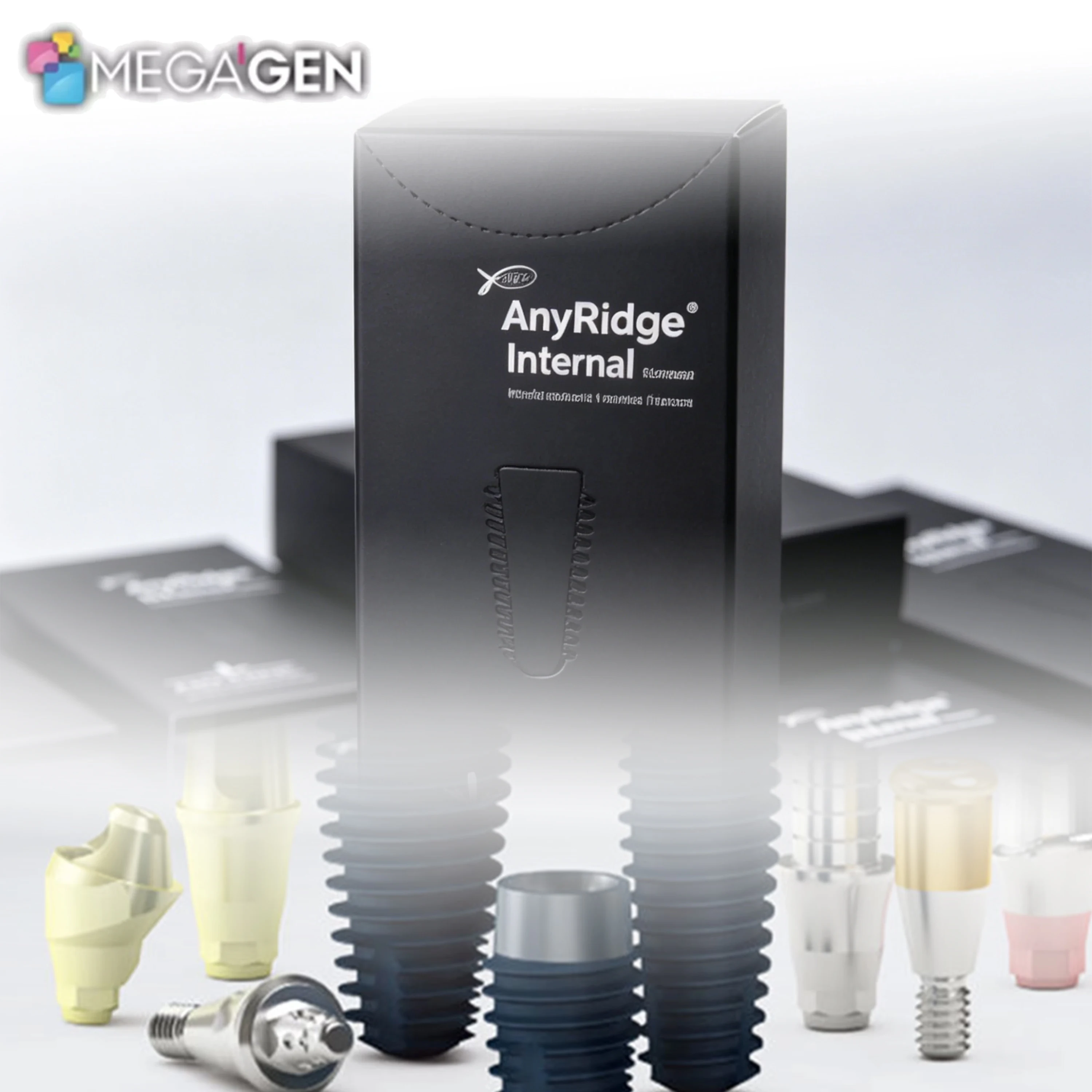 Megagen AnyRidge XPEED Dental Implant Fixture, Internal Connection Titanium Screw Root Cylinder D4.0 L10.0