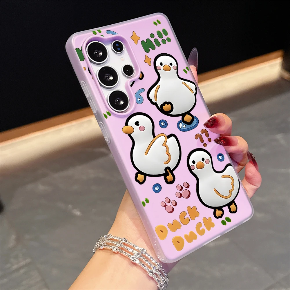Für Samsung Galaxy A16 A15 A55 A35 A36 A56 S26 S25 S24 Ultra S23 S21 S22Plus Niedliche Cartoon-Enten TPU Handyhülle Silikonhülle – Detail 9