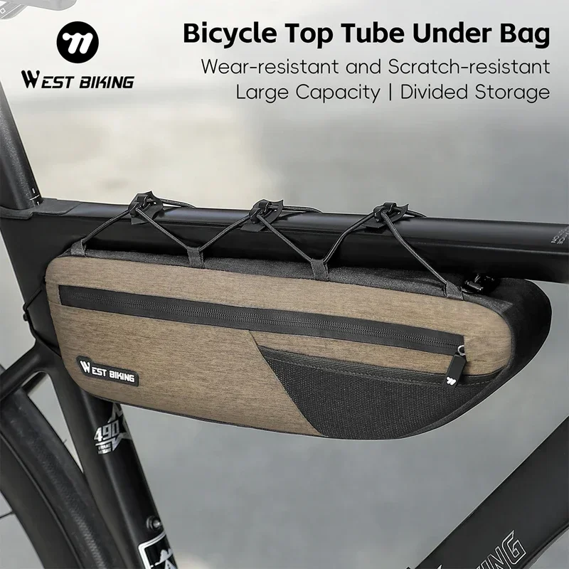 

Велосипедная сумка WEST BIKING, сумка для велосипедных инструментов, 1,6 л, большая вместимость, портативная верхняя трубка для горного велосипеда, под сумкой для хранения на открытом воздухе