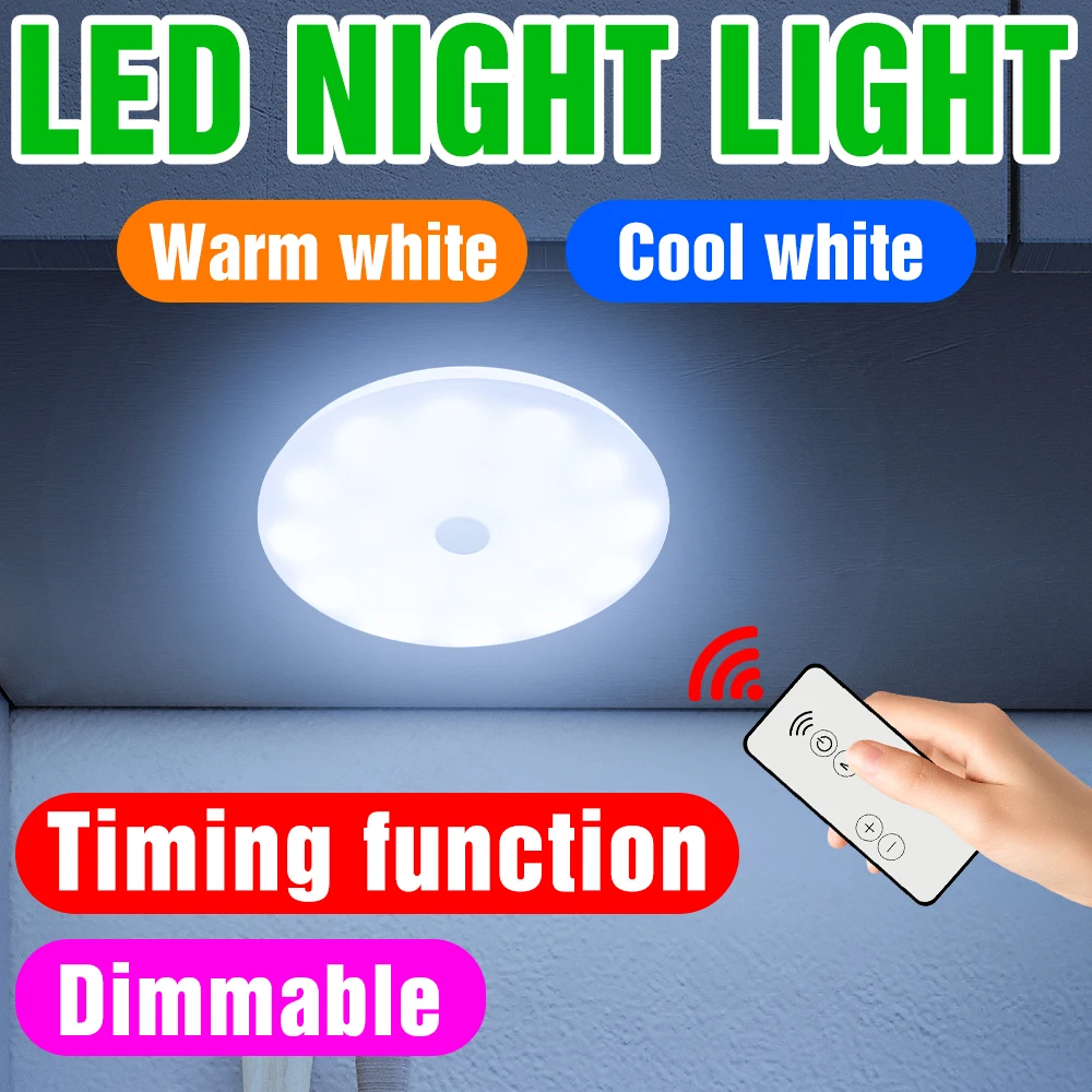 

LED Nightlight Bedside Wall Lamp Indoor Stairs Aisle Corridor Light Bedroom Decoration Modern Night Lamp With IR Remote Control