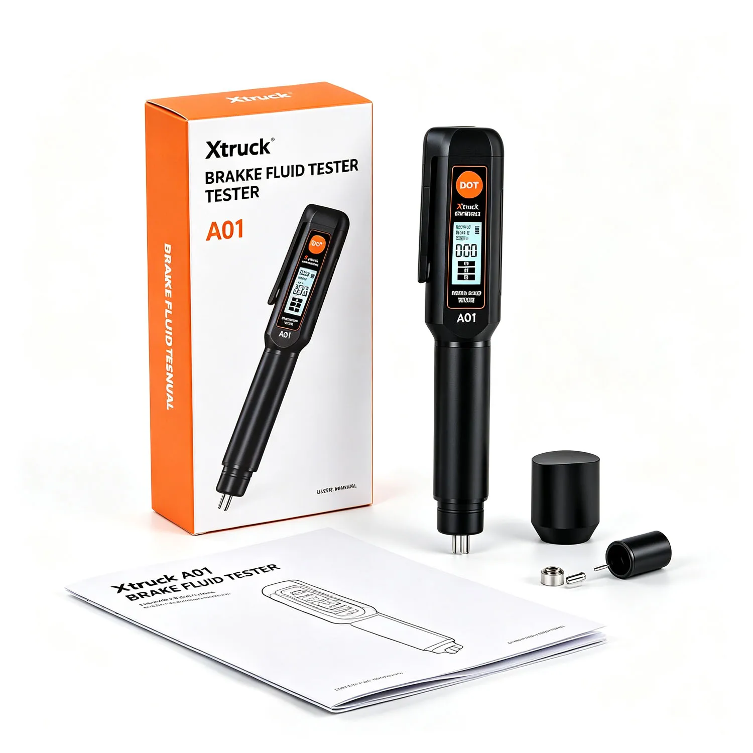 Brake Fluid Moisture Tester Pen with Corrosion Resistant Probe Digital Screen Display Alarm Function Auto Brake Fluid Water Content Detector Compatible with DOT3 DOT4 DOT5.1 for Vehicle Maintenance DIY Repair