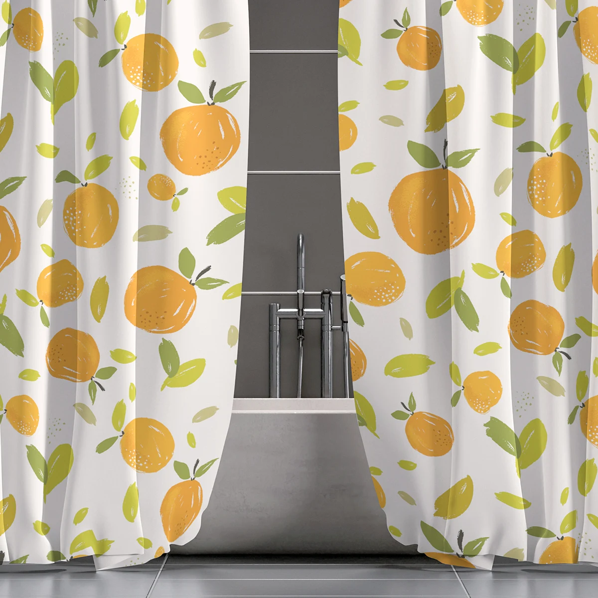 Orange waterproof shower curtain   1pcs