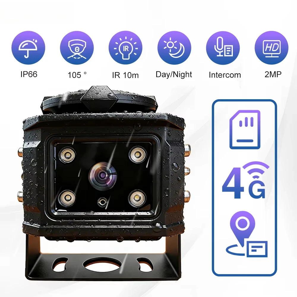 Standalone 4G GPS Vehicle Camera IP66 DMS BSD AI MDVR Driver Blind Spot Video Recorder 1080P Night Vision Camera
