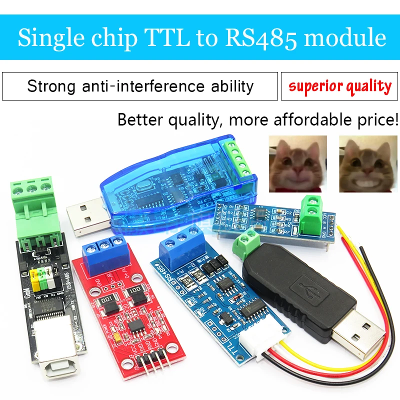 2PCS TTL to RS485 module 485 to serial port UART level mutual communication automatic flow control automatic bidirectional