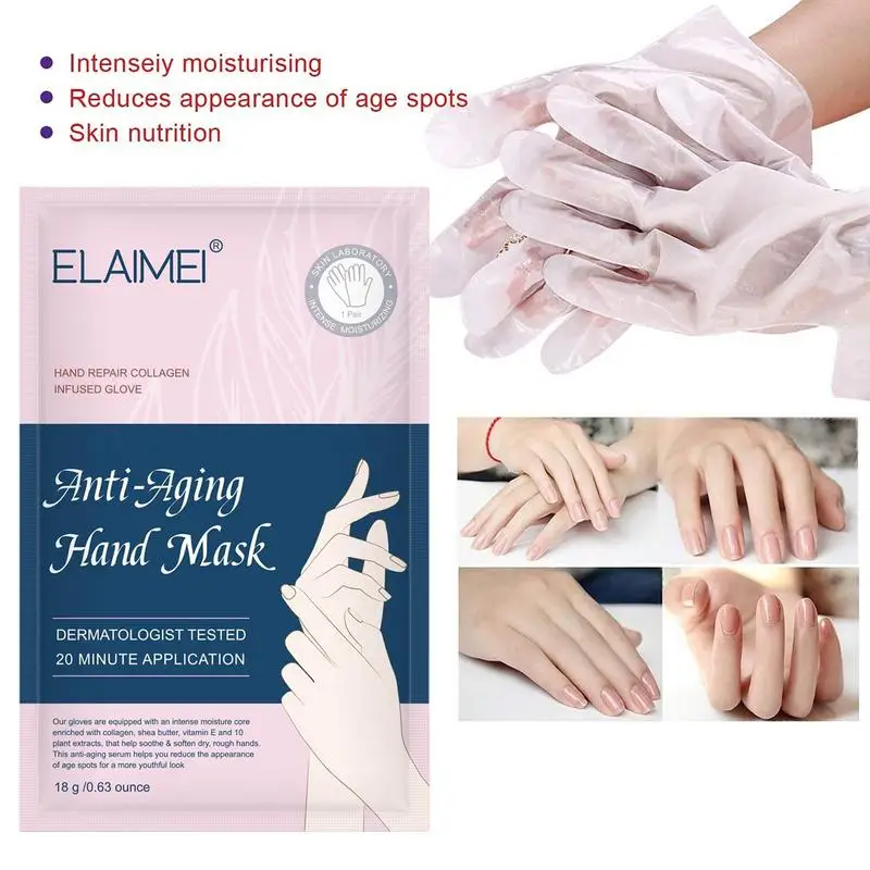 New 1Pair=2PCS Moisturizing Hand Mask Hydrating Whitening Hand Skin Care Gloves Anti-Wrinkle Exfoliating Remove Dead Skin