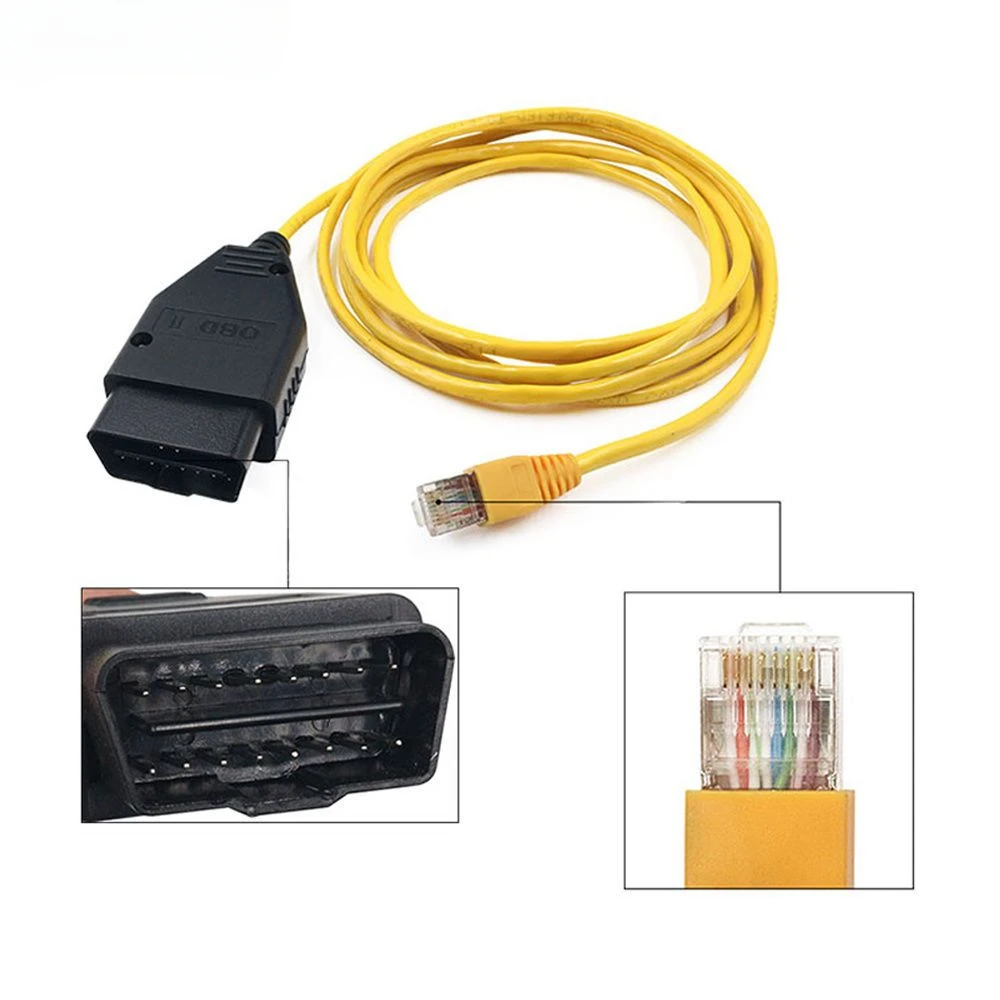 OBD to RJ45 ENET Interface Cable for BMW F-series ICOM OBD2 Coding Diagnostic Cable Ethernet to Data OBD2 Coding Hidden Cable