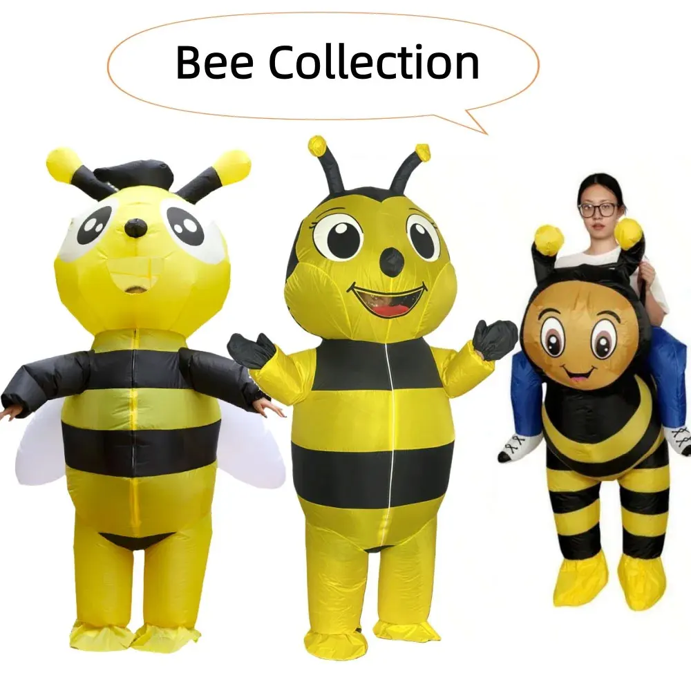 Aufblasbares Bienen-Kostüm für Erwachsene, lustiger Cartoon-Anzug, Cosplay-Kostüm, Requisiten für Feiertags- und Partyauftritte, ohne Batterie