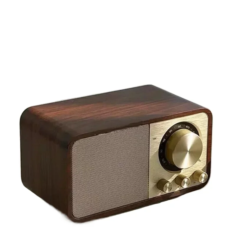 Altavoz clásico Retro con sonido Bluetooth, Radio Retro, inalámbrico, Bluetooth 5,0, Subwoofer portátil de madera, altavoz Bluetooth nostálgico