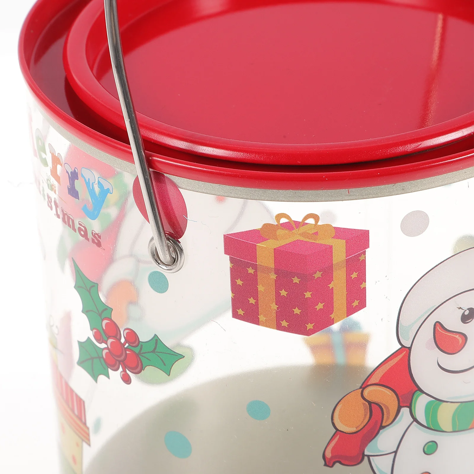 

8pcs Plastic Food Container Christmas Candy Jar Lightweight Hand-Held Bucket Holiday Treat Box Xmas Gift Storage Case