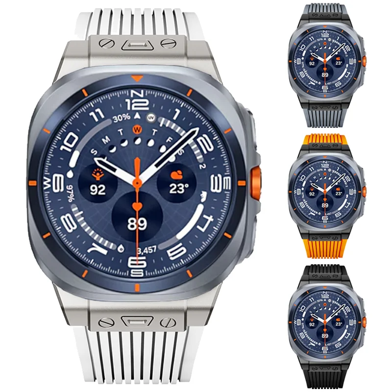 

Нержавеющая сталь + силиконовый ремешок для Samsung Galaxy Watch Ultra 2025 47 мм, спортивный ремешок без зазоров для Samsung Galaxy Ultra 2025 47 мм