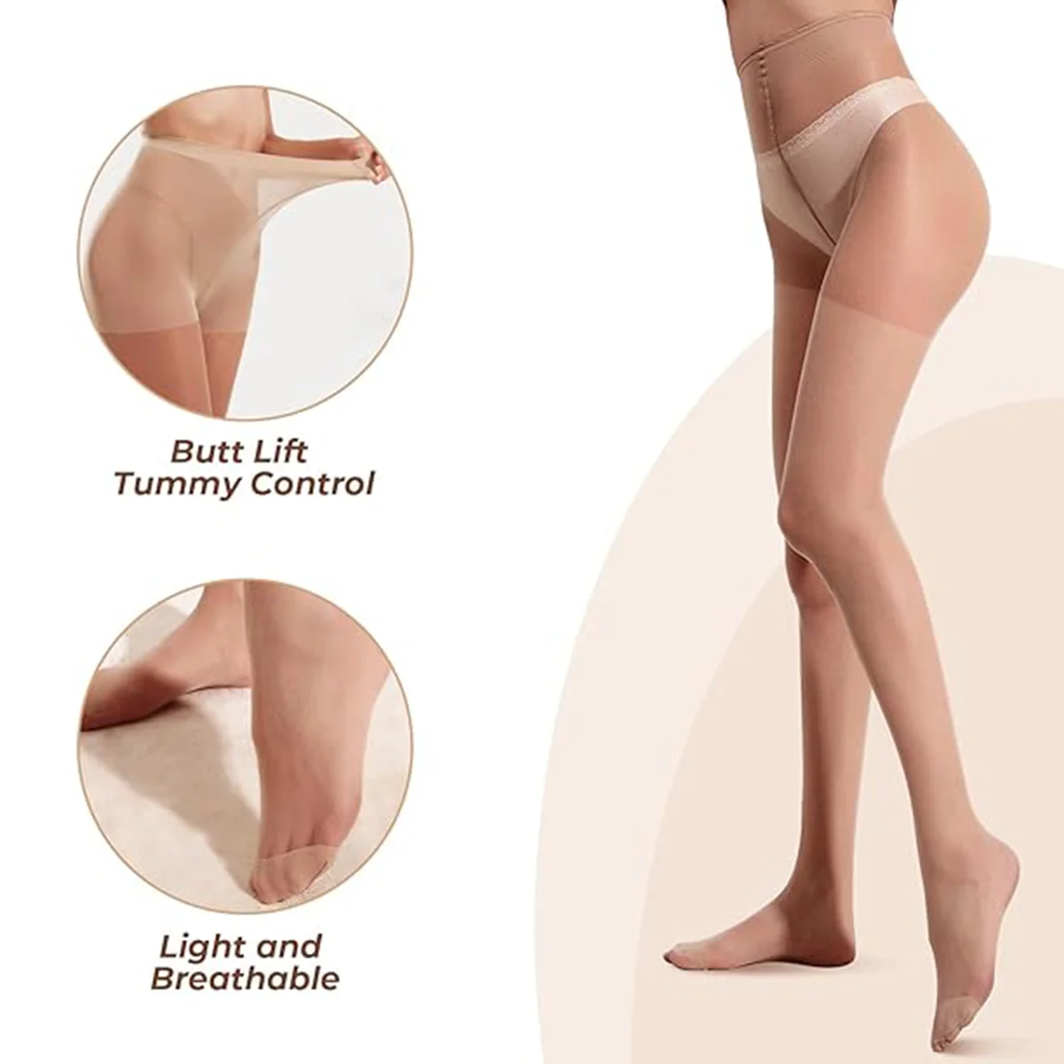 Three-Pack Transparent Solid Color Ultra-Thin stocking summer Breathable Fashion Versatile Pantyhose