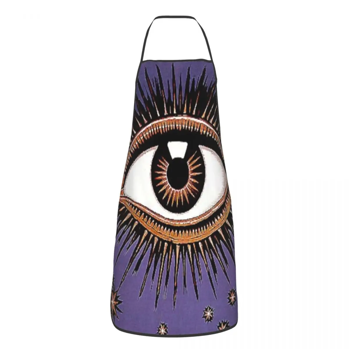 Custom Funny Mystic Eye And Stars Bib Apron Men Women Unisex Chef Spiritual Amulet Tablier Cuisine for Cooking Baking Gardening