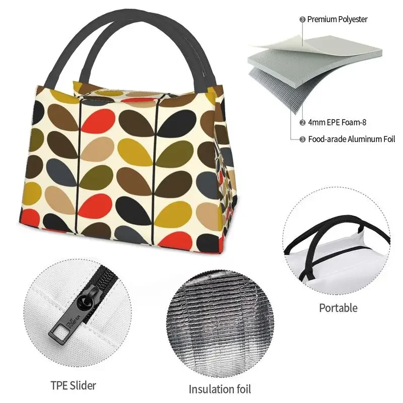 Orla Kiely Abstract Multi Stem Insulated Lunch Tote Bag for Mid Century Scandinavian Geometric Cooler Thermal Food Lunch Box