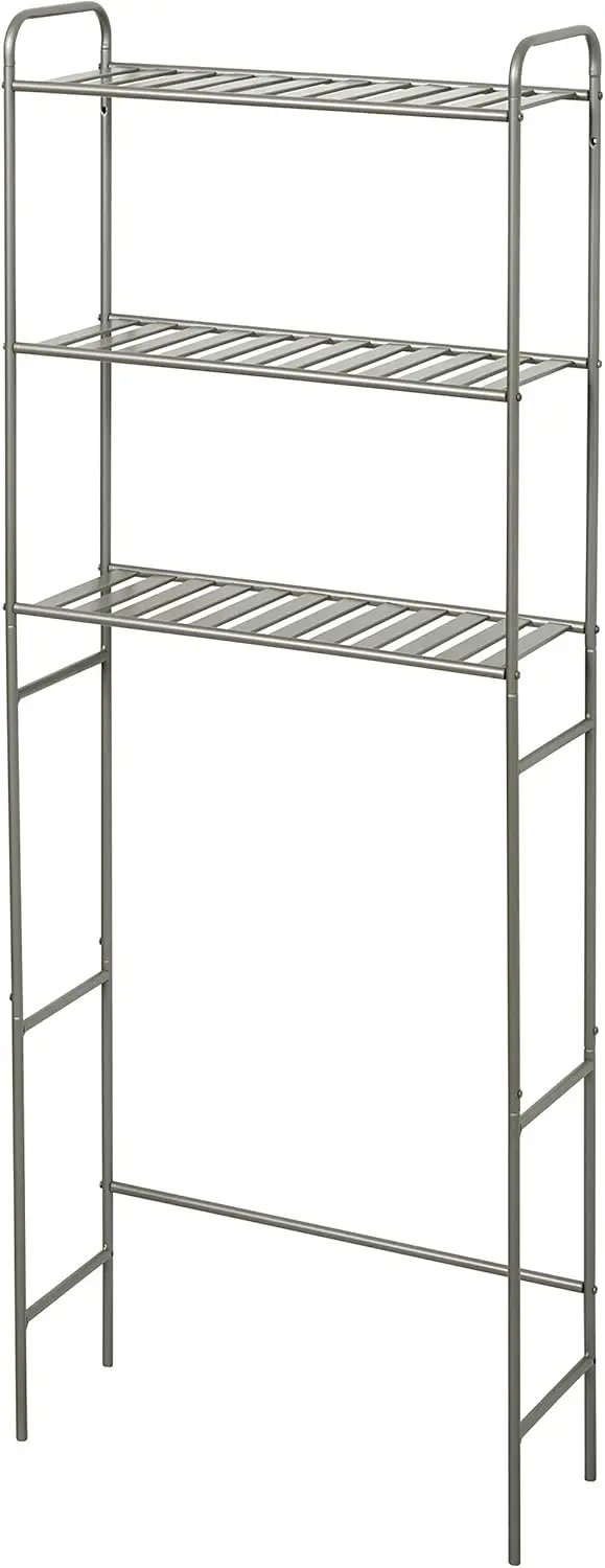 

Slat Style Bathroom Space Saver, Satin Nickel - Maximize Toilet Storage