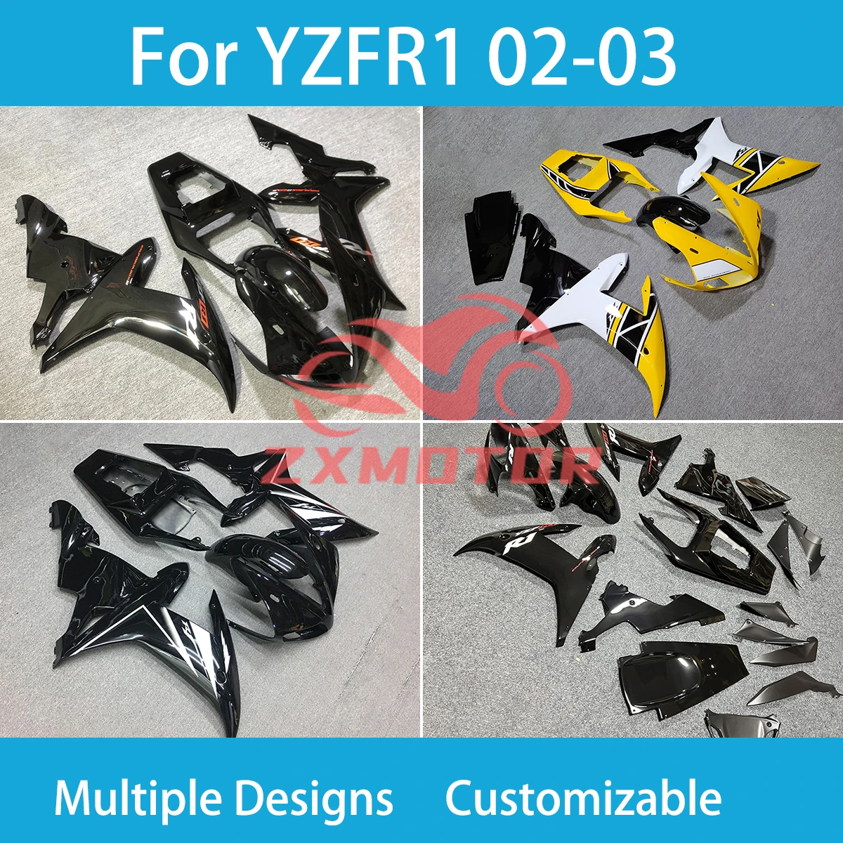 YZF R 1 02 03 New Style Fairings for Yamaha YZF R1 2002 2003 ABS Cowling Injection Bodywork Kit Motorcycle Fairing