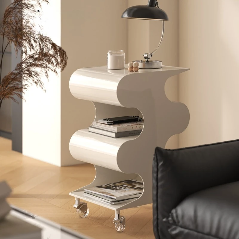Movable plastic cart sofa side few creative medieval bedside cabinet storage Internet celebrity ins wind transparent side few