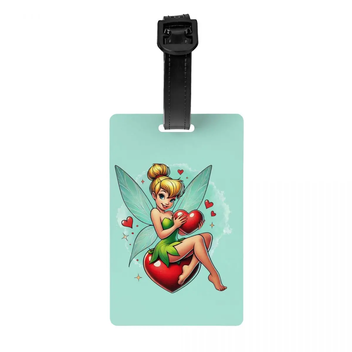 

Custom Tinker Bell Cute Cartoon Luggage Tag With Name Card Privacy Cover ID Label for Travel Bag Suitcase