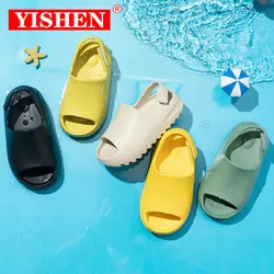 Yishen-Sandálias infantis de espuma antiderrapante, sola macia, sapatos de praia infantil, slides de piscina, bebês meninos e meninas, verão