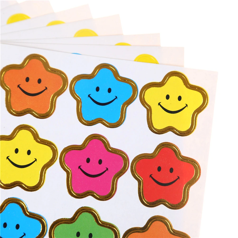 10sheets Kids Boys Girls Cute Smile Little Star Stickers School Teacher Rewards Encouragement Reward Sticker Toys