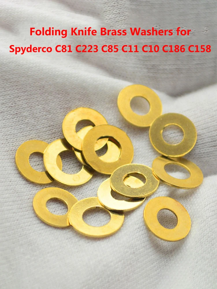 20pcs Knife Accessories Brass Washer Copper Cushion Pad Gasket Shim for Spyderco C158 C186 C11 Delica C10 Endura C81 Para2 C223