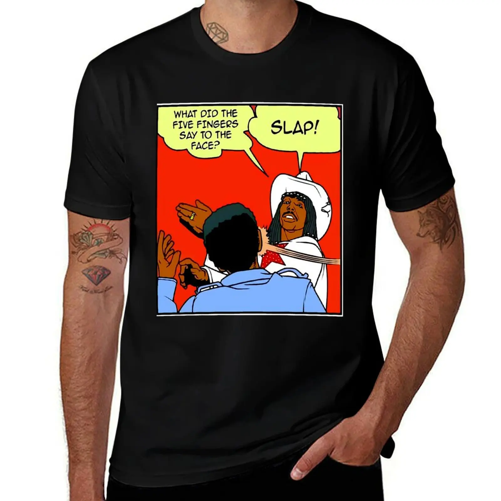 DAVE CHAPPELLE'S RICK JAMES SLAP COMIC T-Shirt Modern Style Print T-Shirt