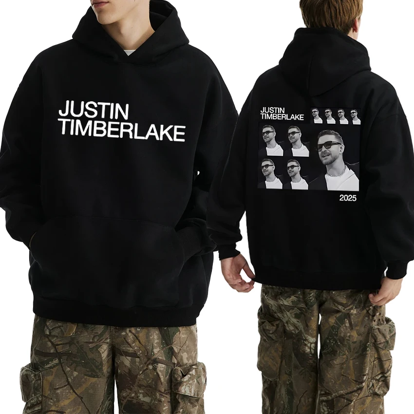 

Justin Timberlake Tour 2025 Long sleeve Hoodie Men Women Fleece Sweatshirt Long sleeve Double Sided Print Fleece Pullover Unisex