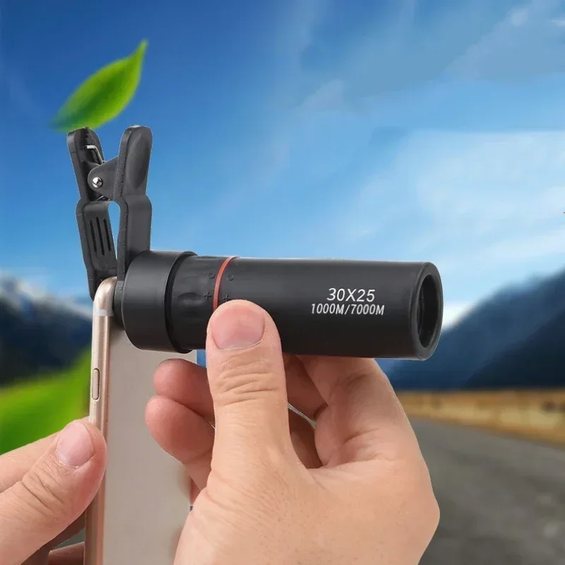 Binóculos monoculares 30x25 com alça de pulso mini telescópio portátil escopo óptico para acampamento ao ar livre caça telescópio