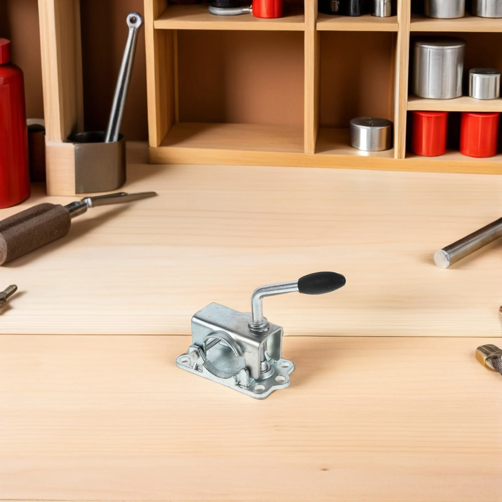 

Heavy Duty Trailer Jack Mounting Bracket 48Mm Steel Split Clamp For Wheel Flange Rustproof Trailer Wheel Support Stand