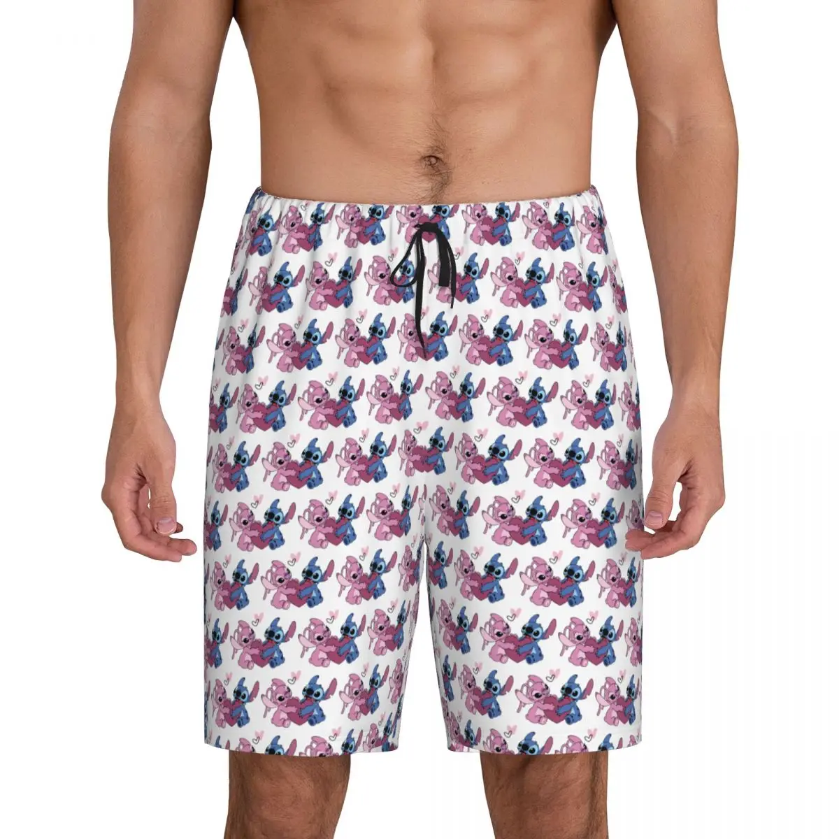 

Custom Stitch TV Cartoon Animation Pajama Shorts Sleepwear Men Elastic Waistband Sleep Lounge Short Pjs with Pockets