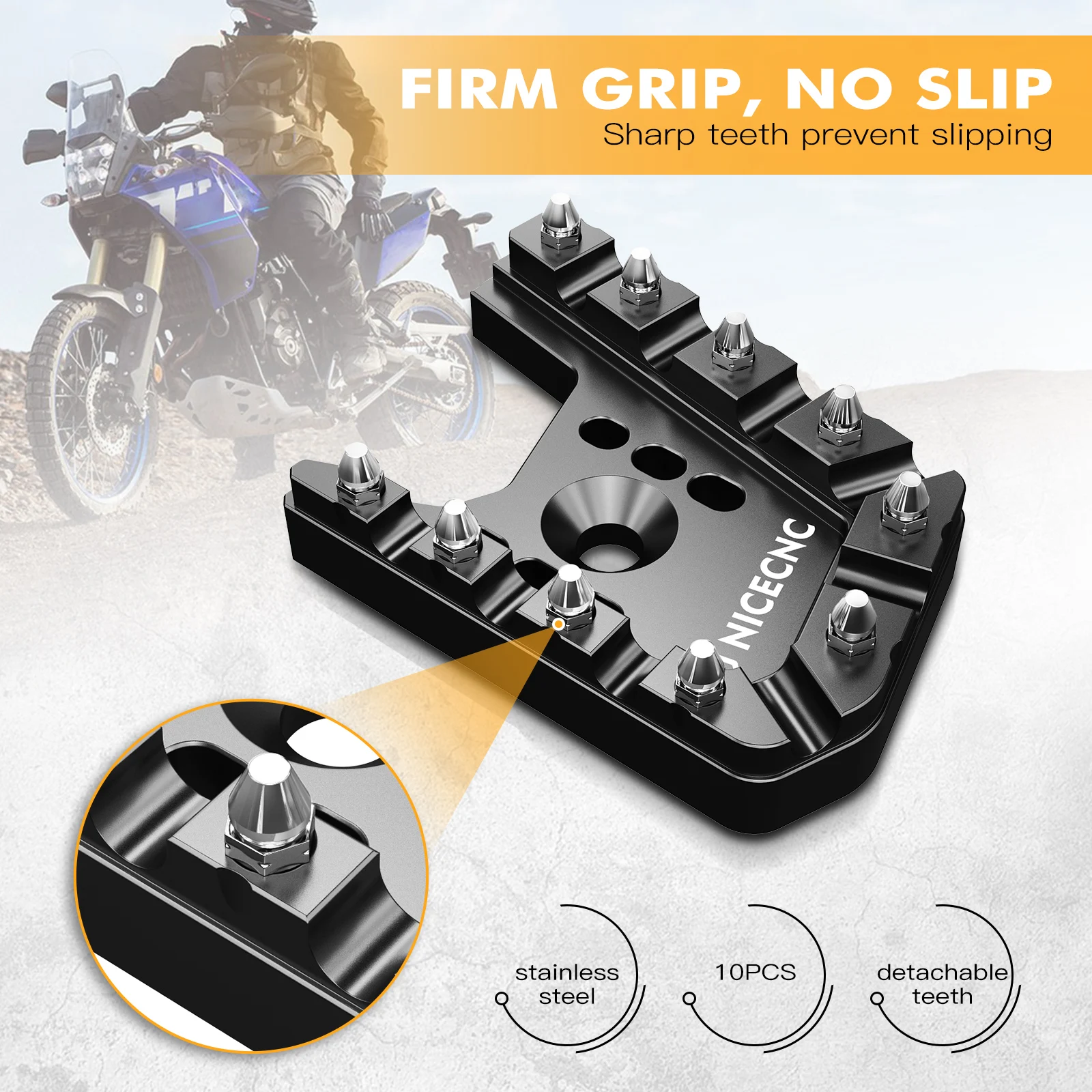 NICECNC Fußrasten-Verlängerung für Yamaha Tenere 700 2019-2024, Fußhebel, Bremshebel, Pedalverlängerung – Detail 9