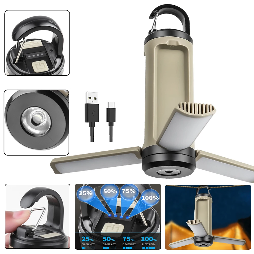 Foldable Portable Camping Lamp 6 Modes Camping Tent Lights Camping Emergency Flashlight for Tent Hiking Camping Fishing Outages