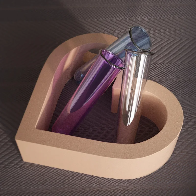 ثلاثية الأبعاد الحب القلب المائية زهرية قالب من السيليكون أنبوب اختبار جوفاء الزهرية أدوات الصب الجص الاسمنت قالب راتنجات الايبوكسي