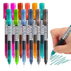 12pcs 0.5mm Fine Nib Cute Gel Pen Big Capacity Ink Straight Liquid Rollerball Gel Pen School Stationery Roller Ball Pen Colorful