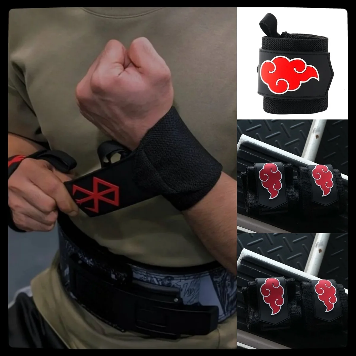 Pulsera Deportiva de Anime Naruto para Hombre, Banda de Compresión con Diseño de Goku, Vendaje Protector, Guantes de Entrenamiento, Soporte para Muñeca