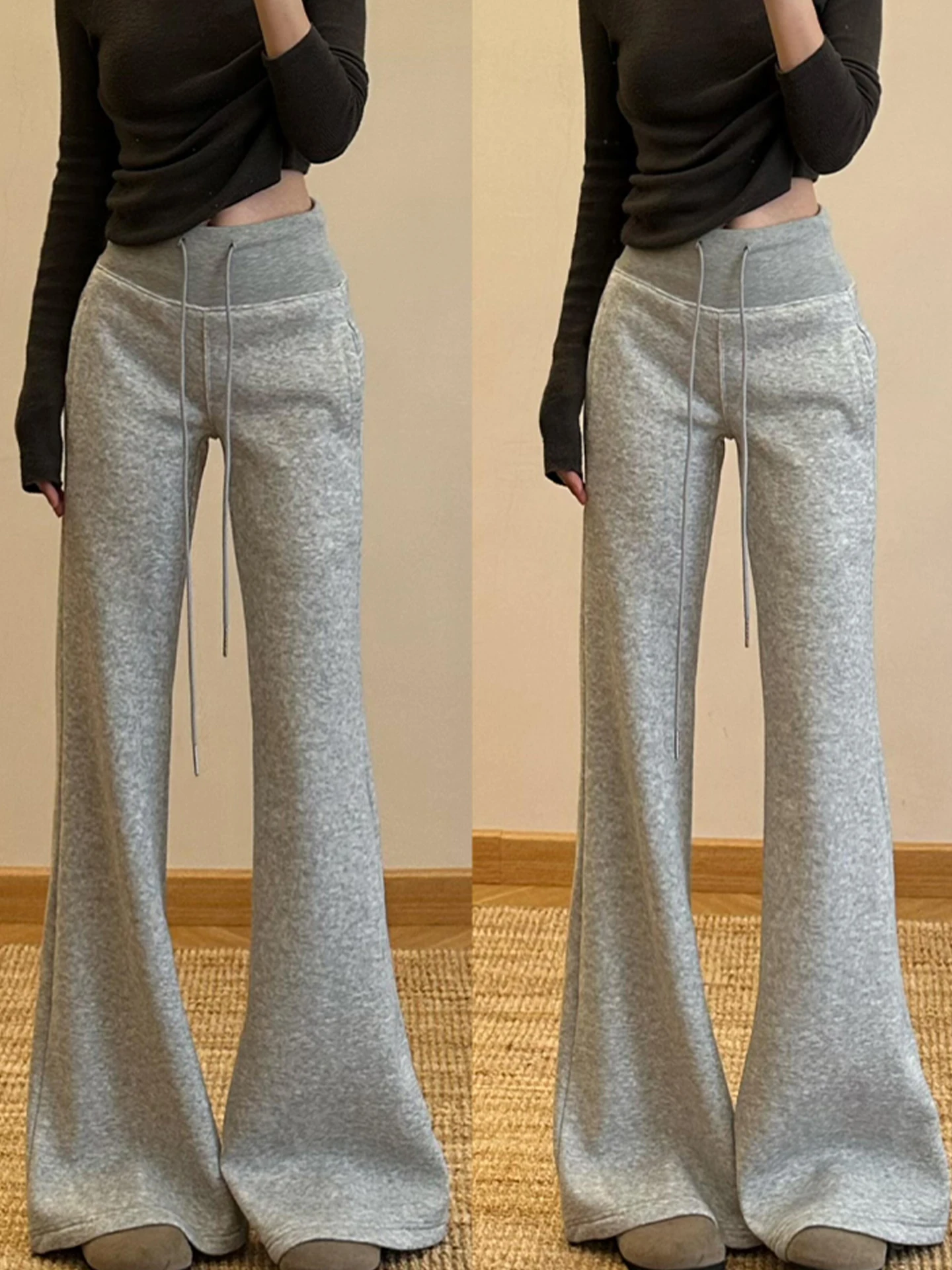 กางเกงขายาวทรงกระดิ่งเอวสูงสำหรับผู้หญิง สไตล์ลำลอง เหมาะสำหรับเล่นโยคะ ออกกำลังกาย ใส่สบาย รุ่นใหม่สำหรับฤดูใบไม้ผลิและฤดูใบไม้ร่วง