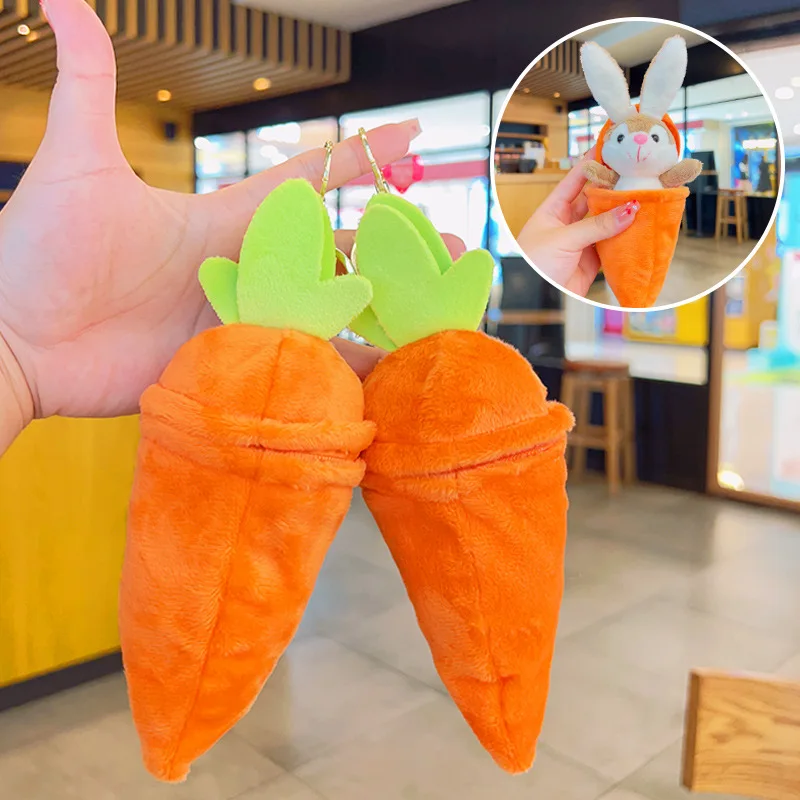 Unisex Bag Pendants Creative Cartoon Accessories Multifunctional High Quality Keychain Carrot Rabbit Kawaii Funny Cute Plush Bag