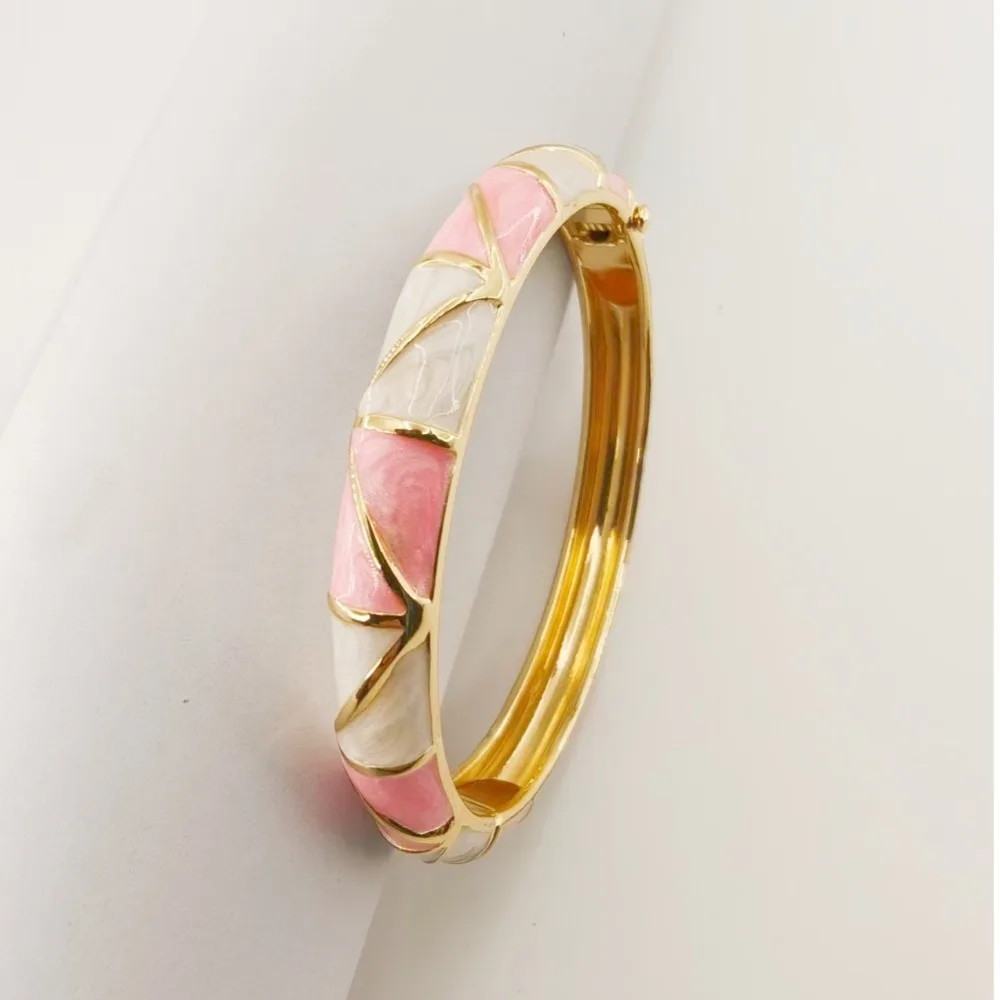Willow Leaf Vintage Cloisonne Bangle Enamel Grid Bamboo Chinese Bamboo Joint Bangle Traditional Vintage Women's Hand Bracelet