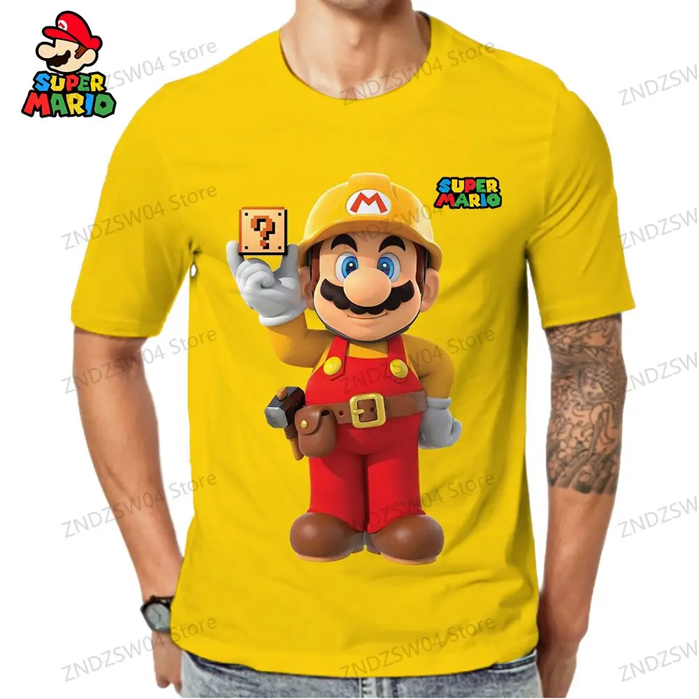 Super Mario Anime Heren Kinder T-Shirt 2024 Snelle Droge Ouder-Kind Kleding T-Shirts Zomer 3d Print Streetwear Mode 110-6xl